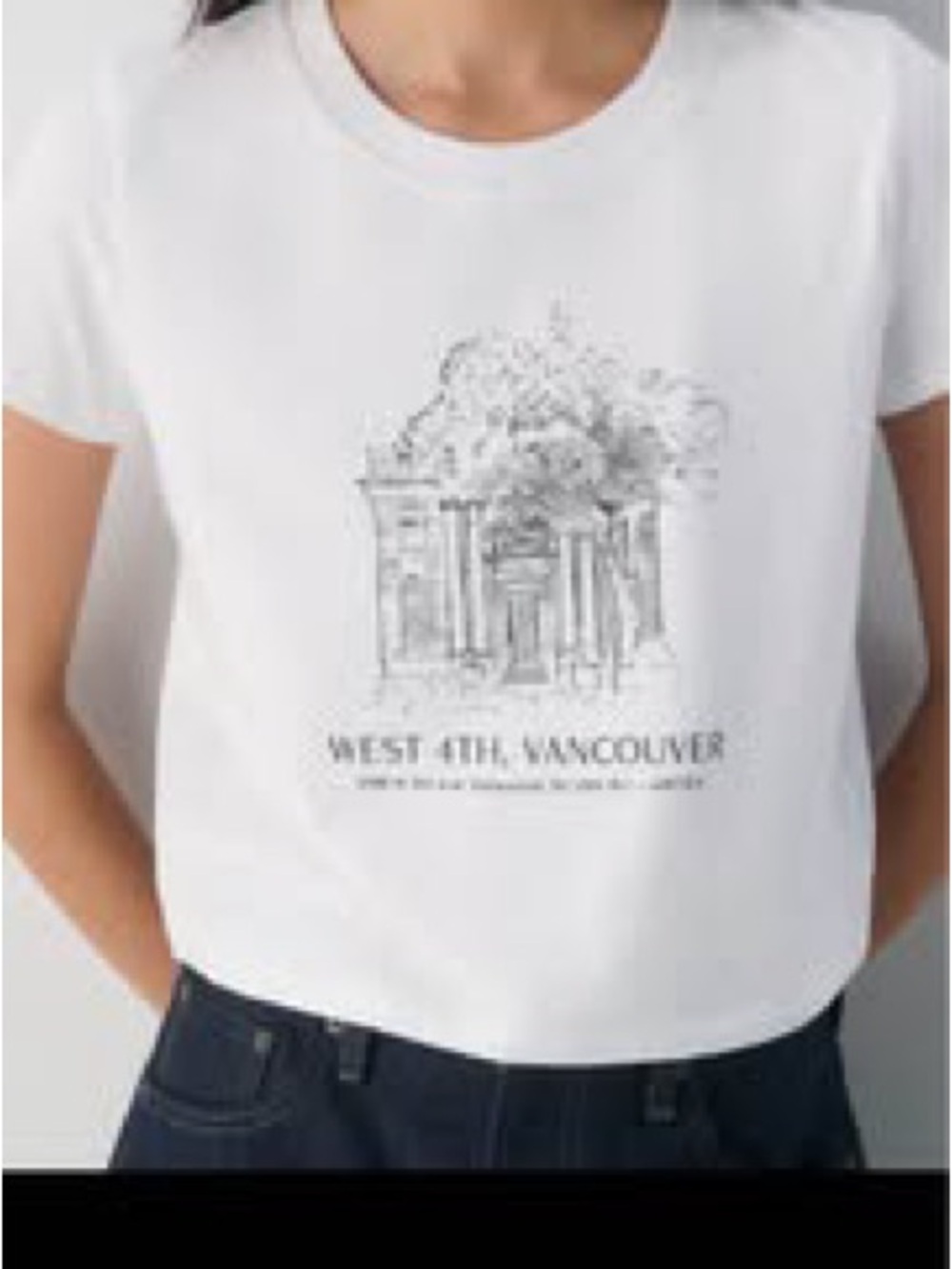 Aritzia White Graphic 'West 4th, Vancouver' Tee and ‘Fifth Ave’ t shirt lot- NWT